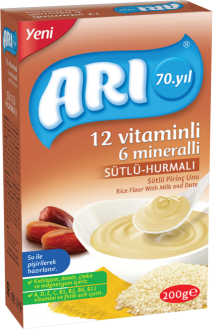 ARI 12 Vitaminli 6 Mineralli Hurmalı Pirinç Unu 200 gr Kaşık Mama kullananlar yorumlar